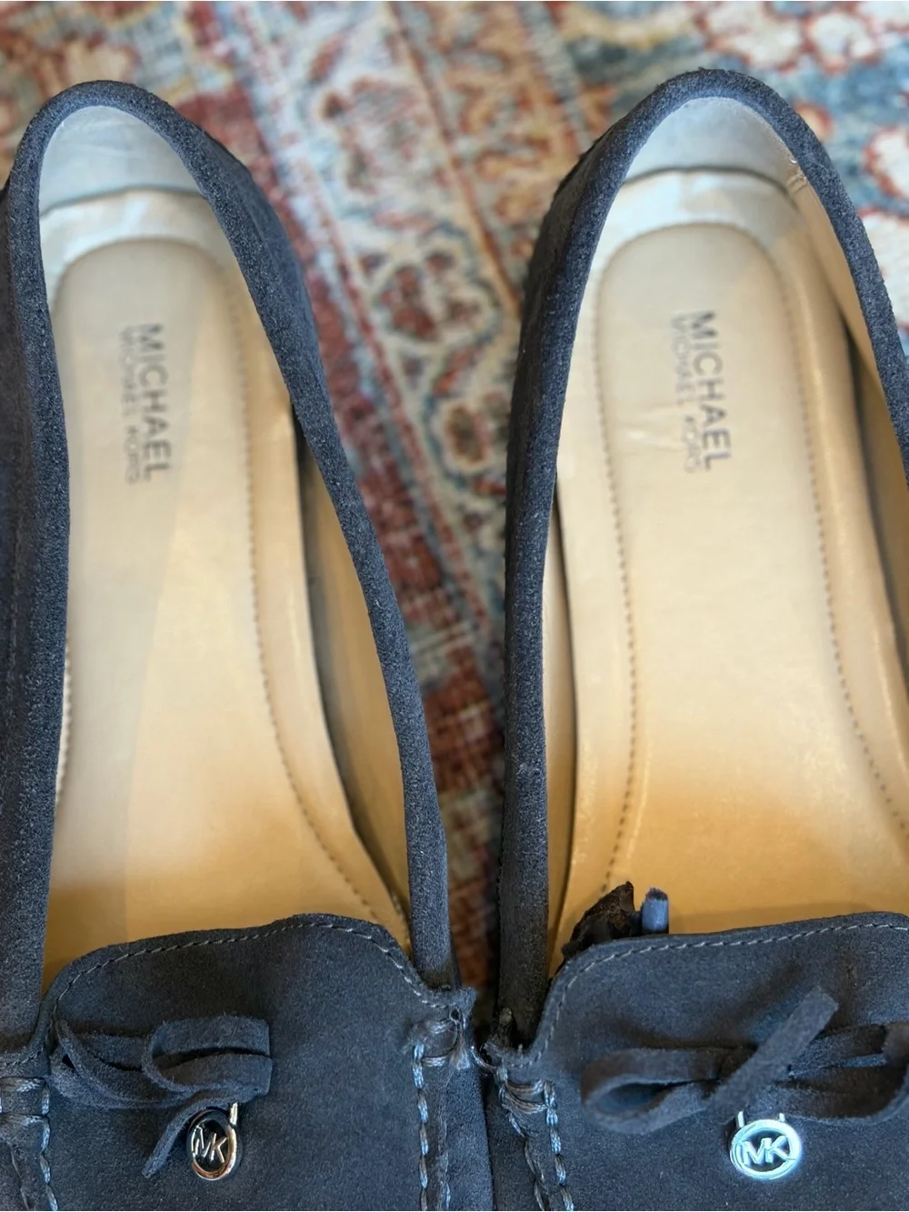 Michael Michael Kors Blue/Black Suede Driving Moccasins